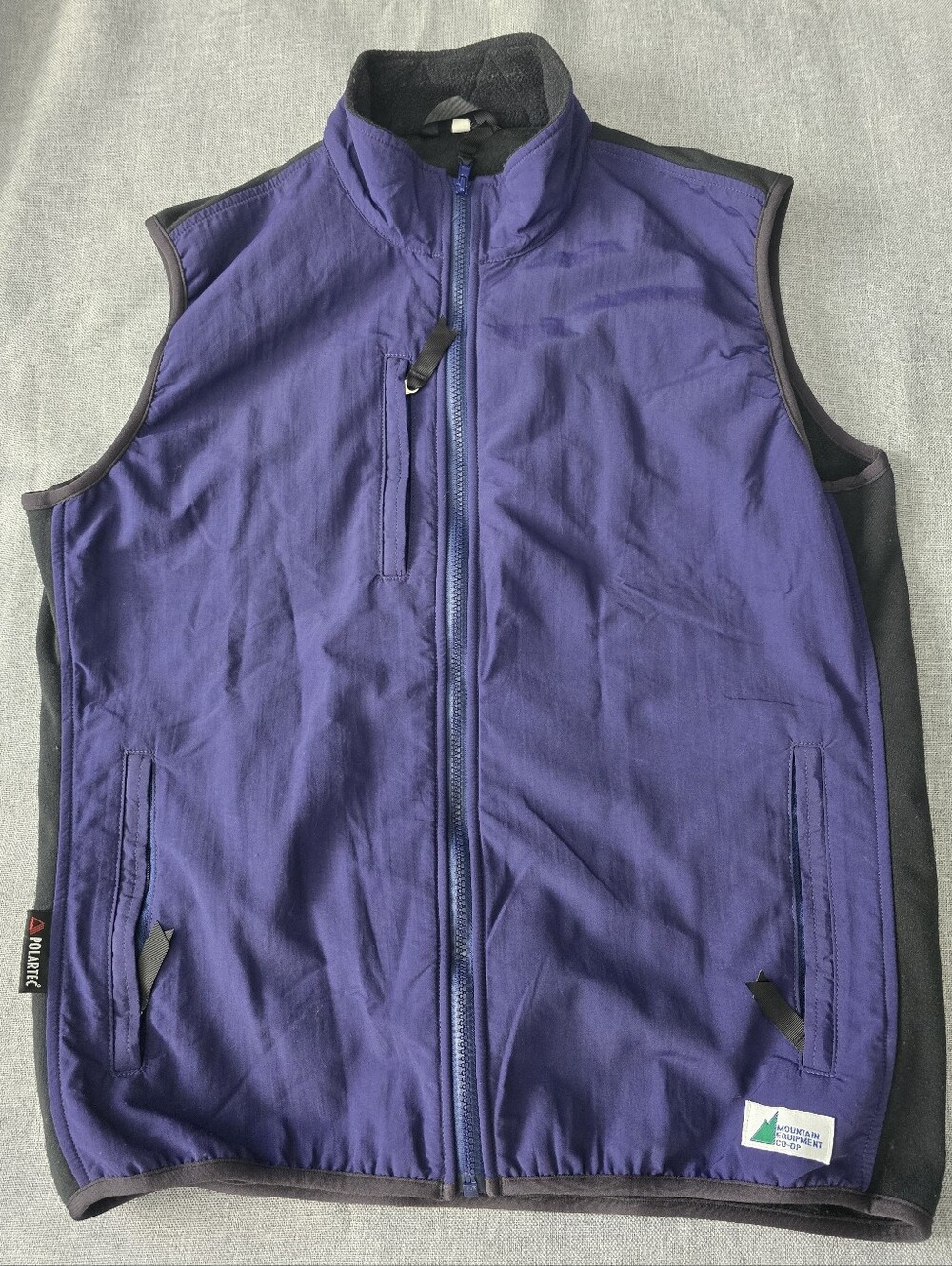 MEC Polartec Purple and Black Vest Size Large